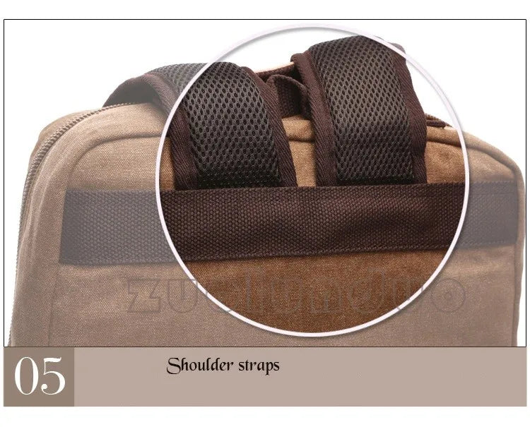 Mochila Canvas Vintage Hombre - Laptop Universidad Estudiante Escolar Adolescentes Gran Capacidad