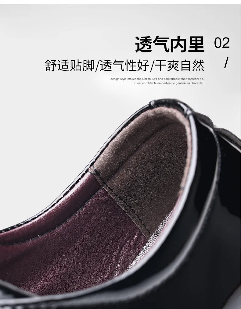 Zapatos Vestir Hombre Charol Oxford - Formales Punta Puntiaguda Boda Tallas Grandes 38-48