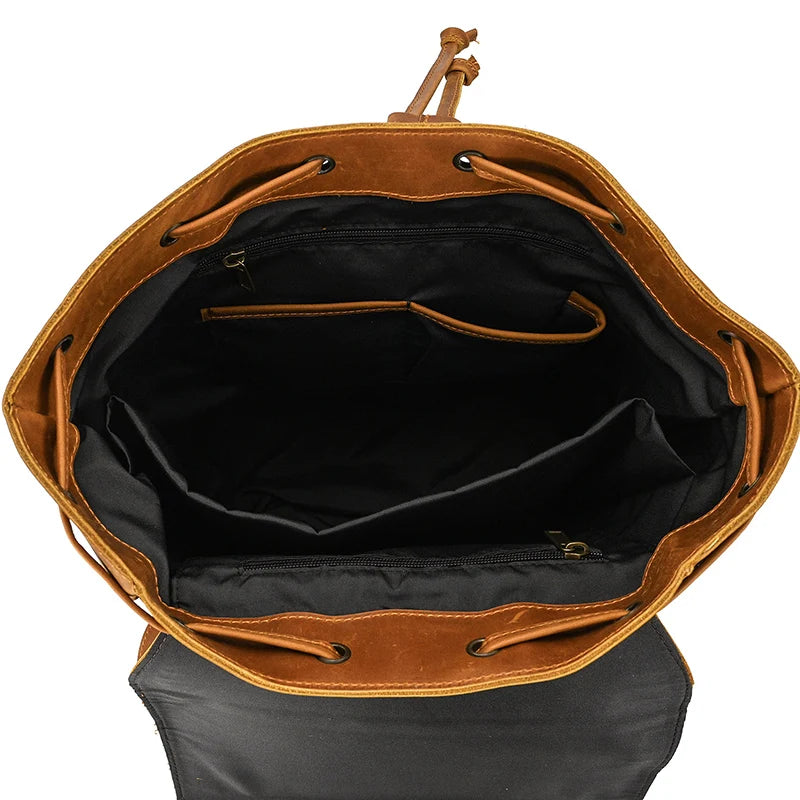 Mochila Cuero Genuino Hombre 2025 - Laptop 17 Pulgadas Viaje Daypack Grande