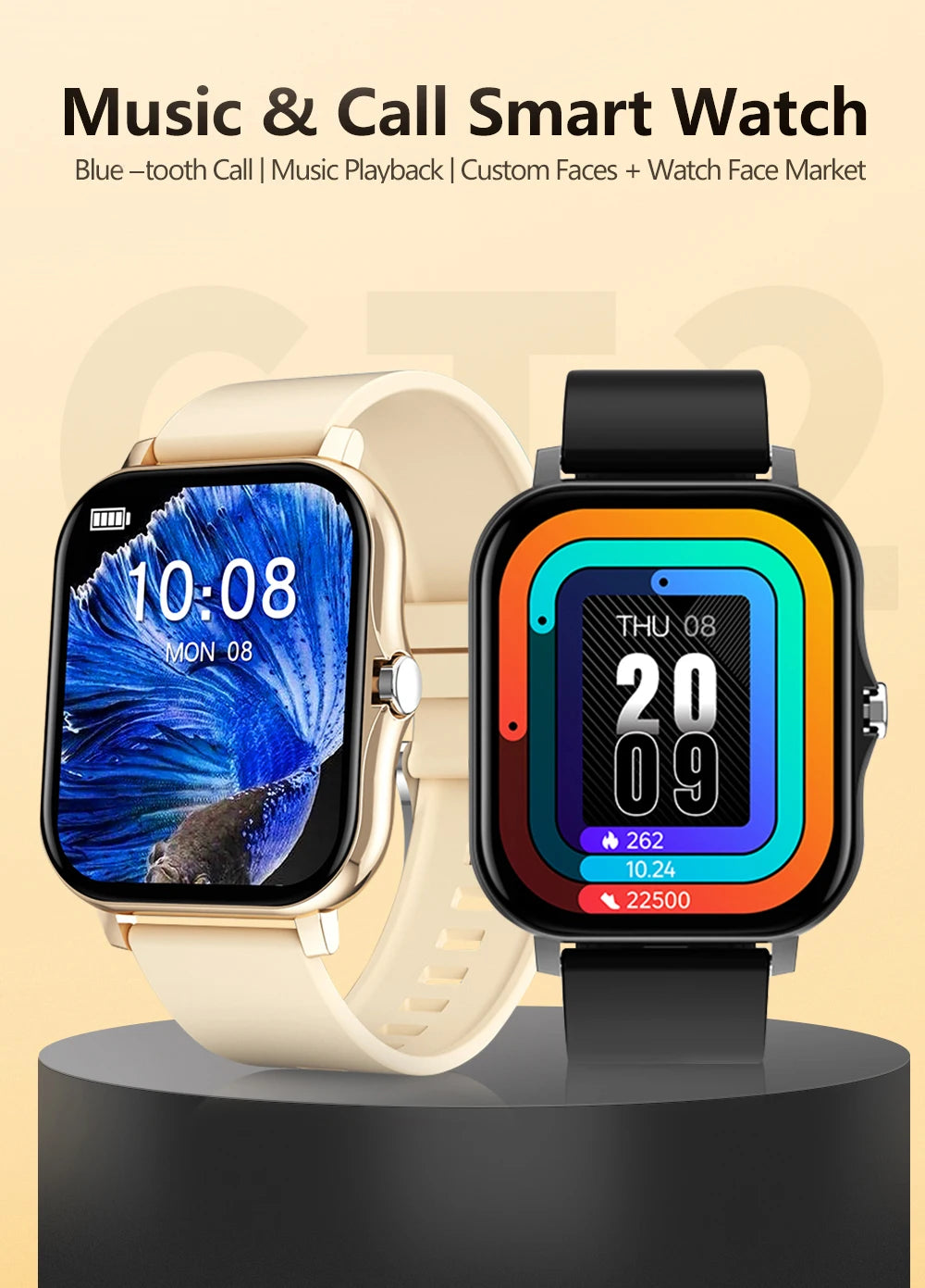 Smartwatch Pantalla Táctil Completa - Llamadas Bluetooth Música Android iOS