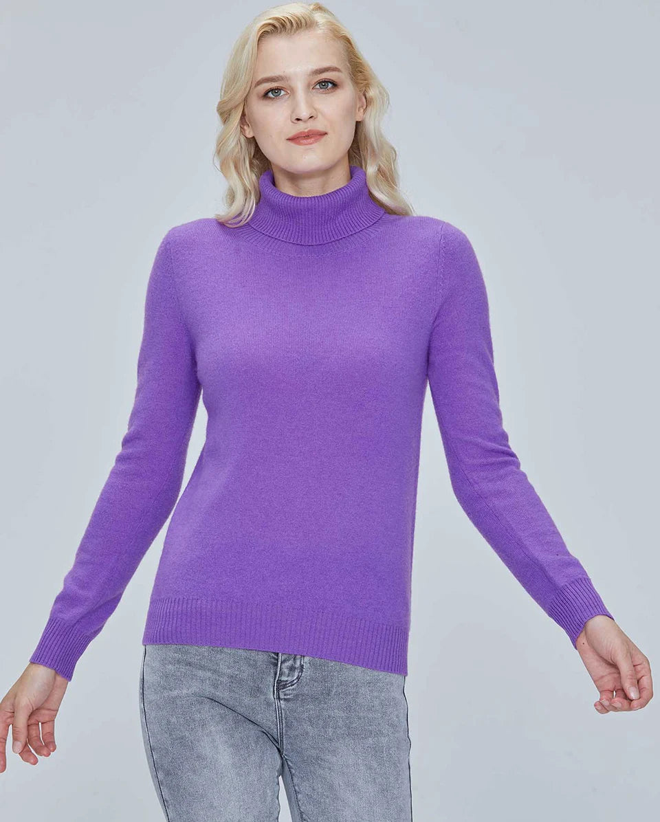 Suéter Mujer Lana Merino 100% - Jersey Cuello Alto Y2K Invierno