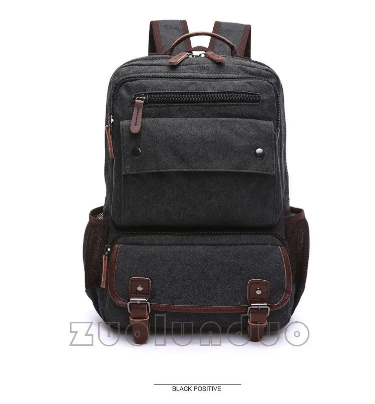Mochila Canvas Vintage Hombre - Laptop Universidad Estudiante Escolar Adolescentes Gran Capacidad