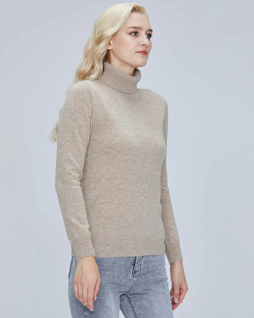 Suéter Mujer Lana Merino 100% - Jersey Cuello Alto Y2K Invierno