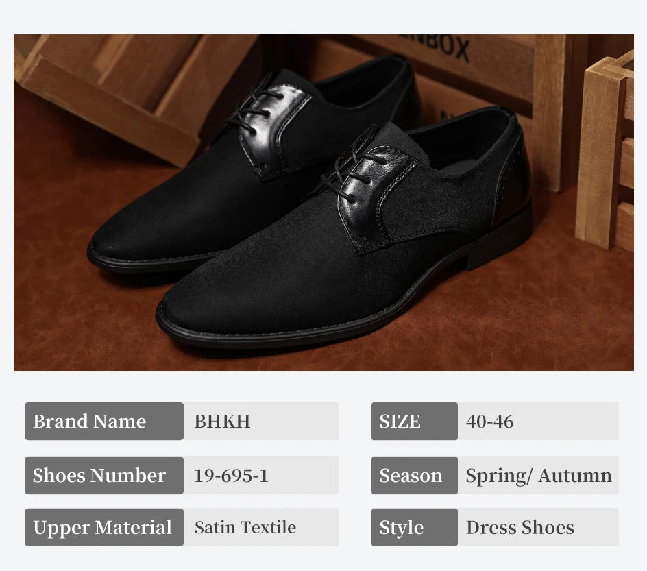 Zapatos Vestir Hombre BHKH Cordones - Casual Negro Business Trabajo Oficina Social