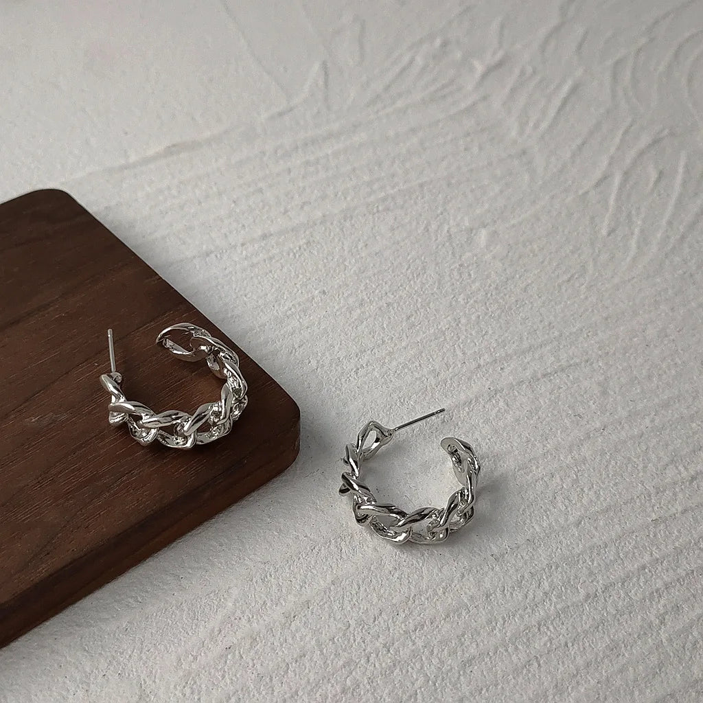 Pendientes Círculo Grande Dorado - Minimalistas Geométricos Redondos Mujer