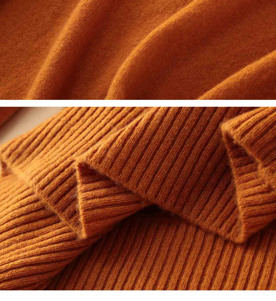 Suéter Mujer Lana Merino 100% - Jersey Cuello Alto Y2K Invierno