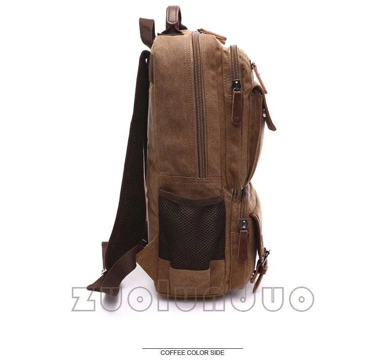 Mochila Canvas Vintage Hombre - Laptop Universidad Estudiante Escolar Adolescentes Gran Capacidad