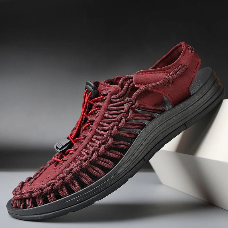 Sandalias Hombre Verano Tejidas - Outdoor Transpirables Slip-On Tallas Grandes