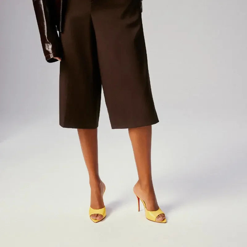 Sandalias Romanas Mujer Punta Pointed - Zapatos Tacón 10.5cm Metal Sexy Outdoor