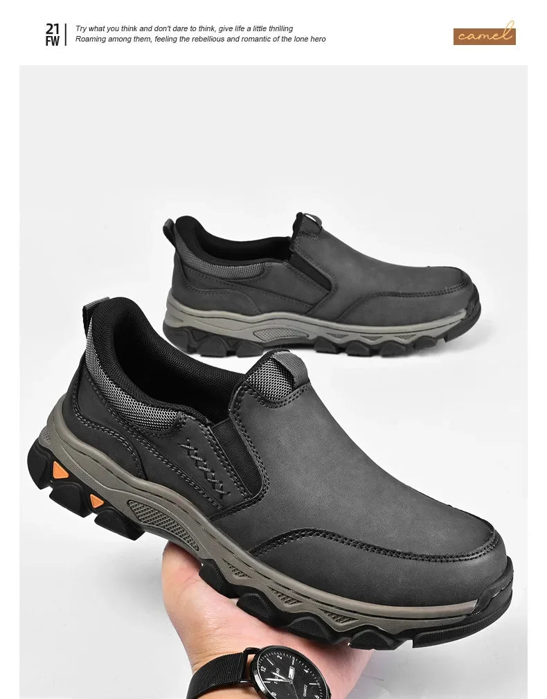 Zapatos Casuales Hombre Cuero - Mocasines Slip-On Antideslizantes