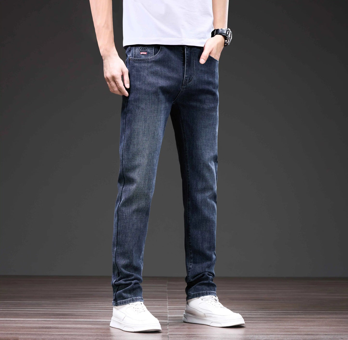 Vaqueros Hombre 2025 Sueltos Elásticos - Jeans Rectos Casuales Versátiles Todo el Año