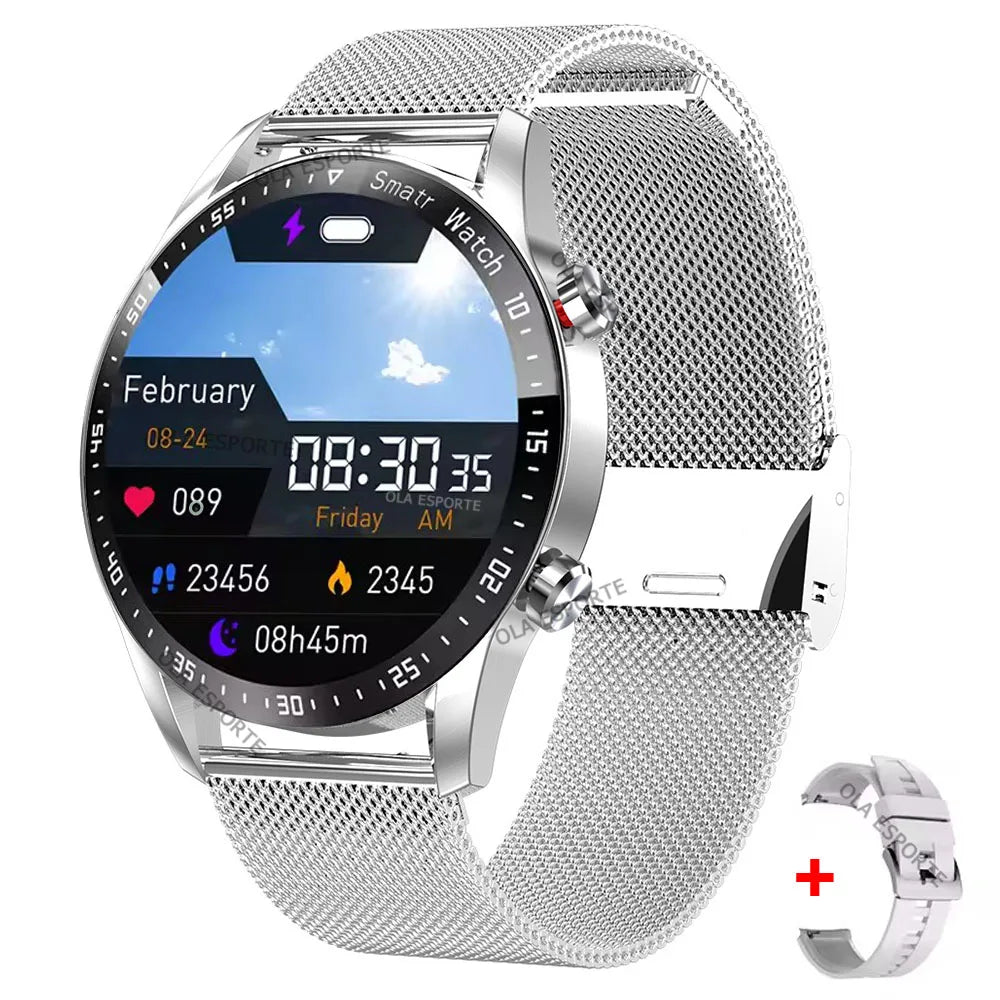 Smartwatch 2025 AMOLED Hombre Mujer - Pantalla Táctil Completa Bluetooth Llamadas 5ATM Deportivo