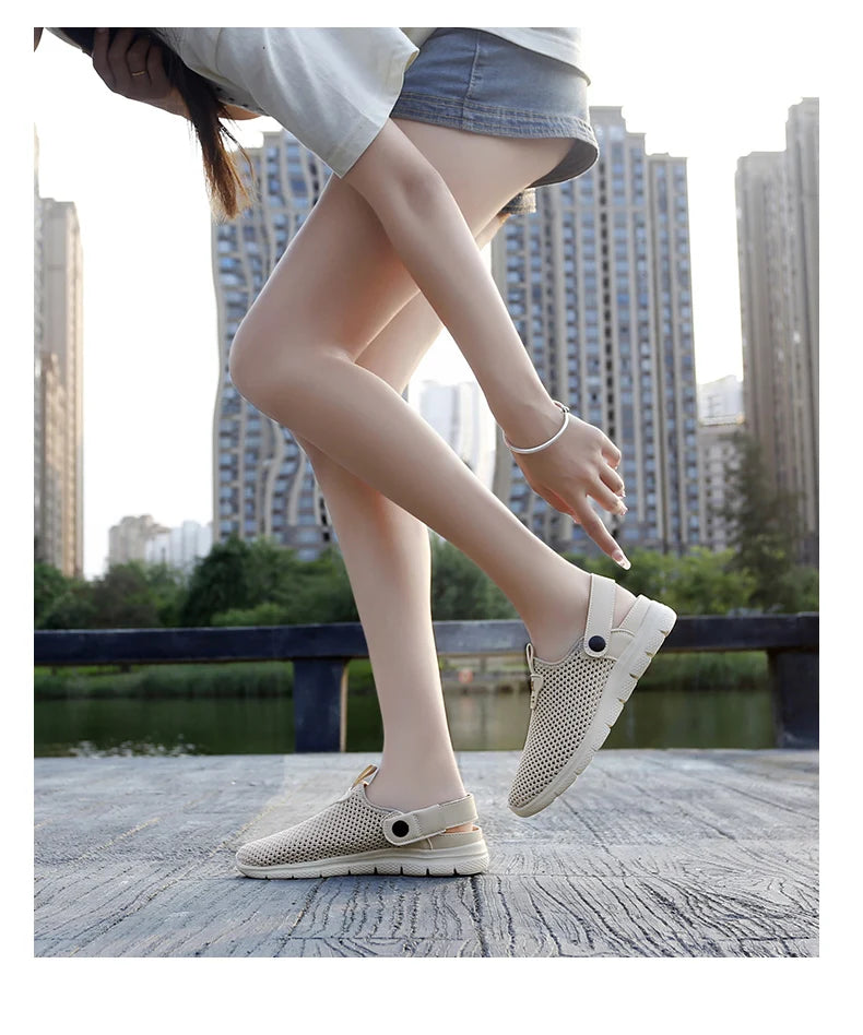 Sandalias Playa Mujer Transpirables - Zuecos Jardín Aqua Trekking Talla Grande