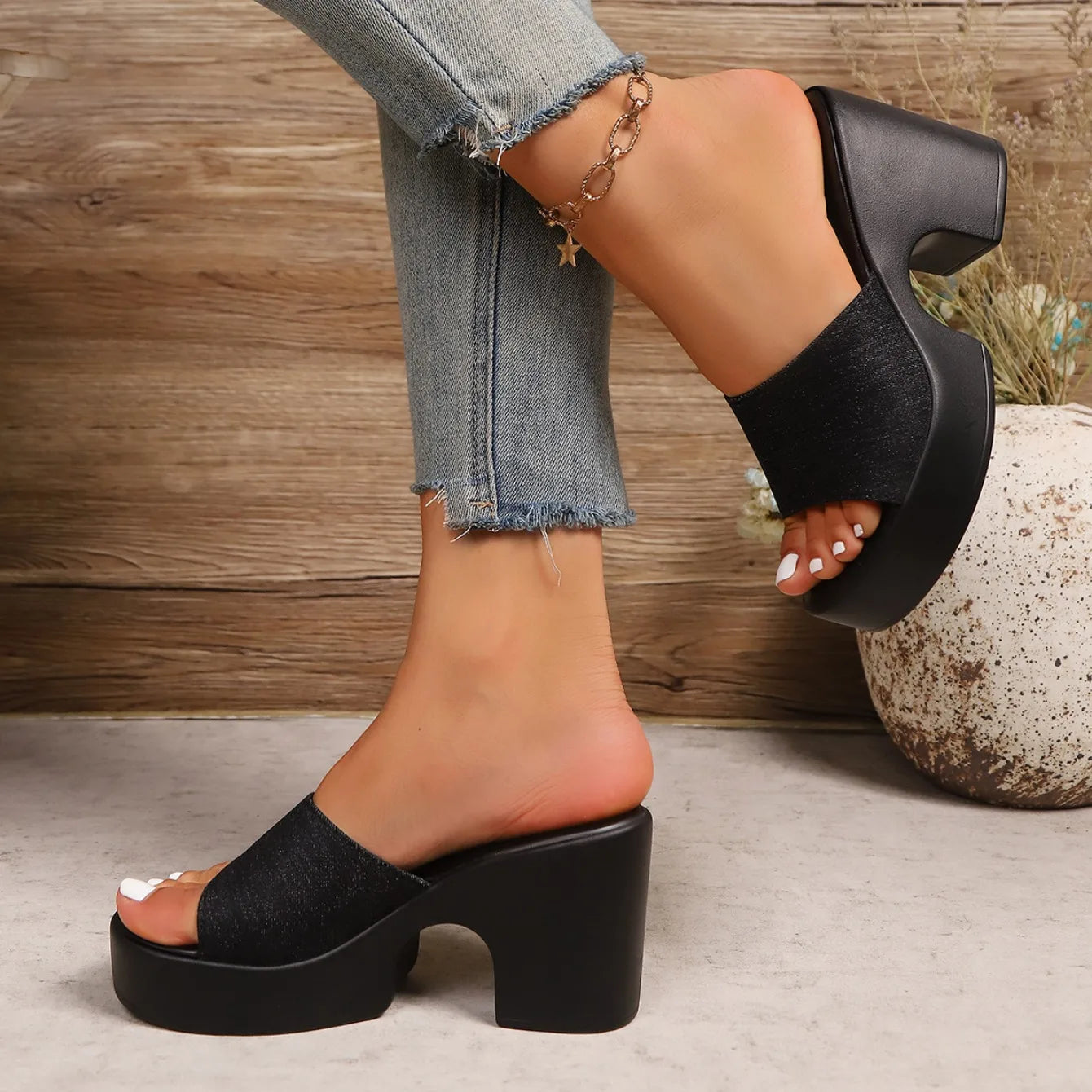 Sandalias Chunky Mujer Verano - Zapatos Plataforma Minimalistas Tacón Alto