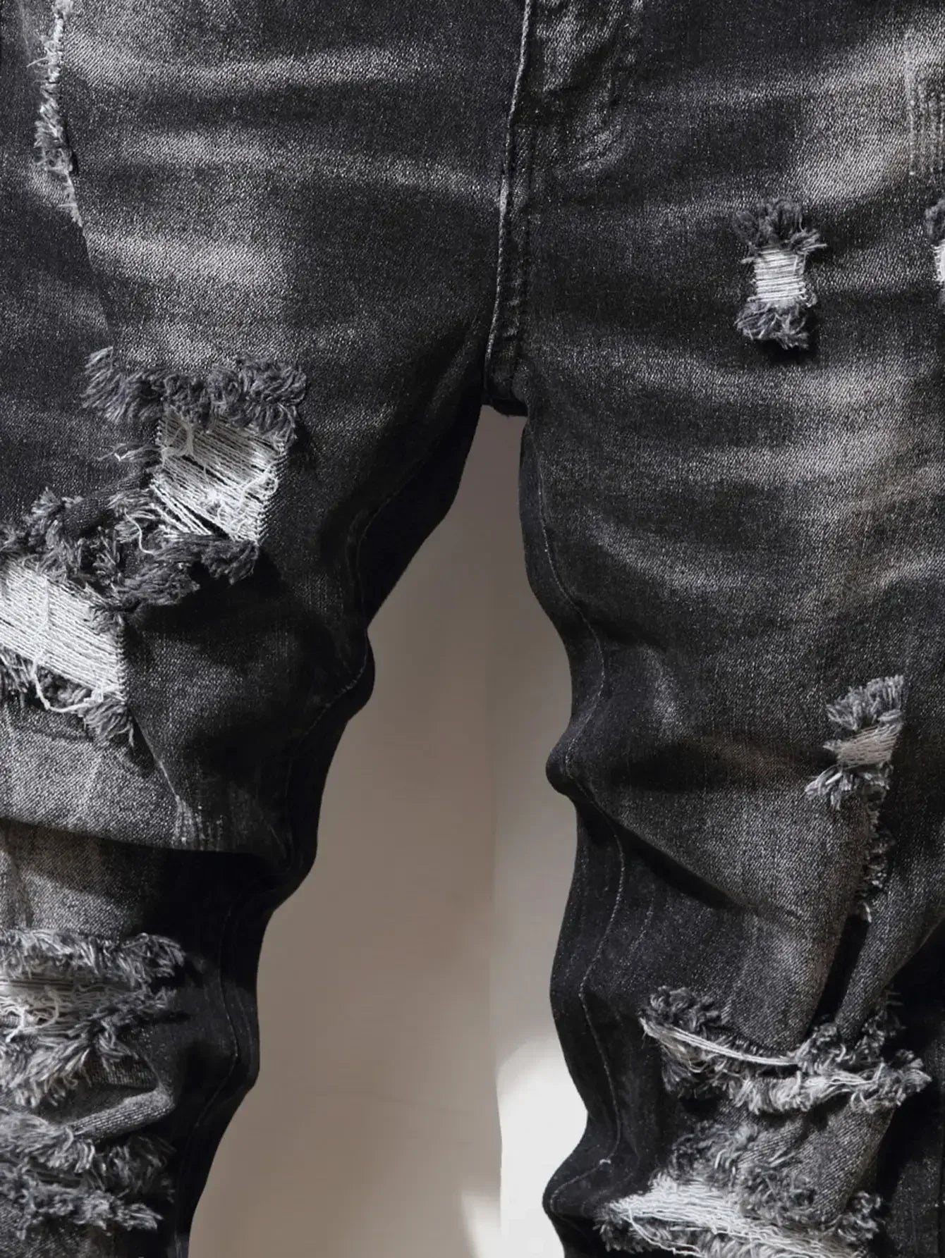 Vaqueros Skinny Hombre Coreanos Stretch - Jeans Slim Fit Azul Oscuro Casuales