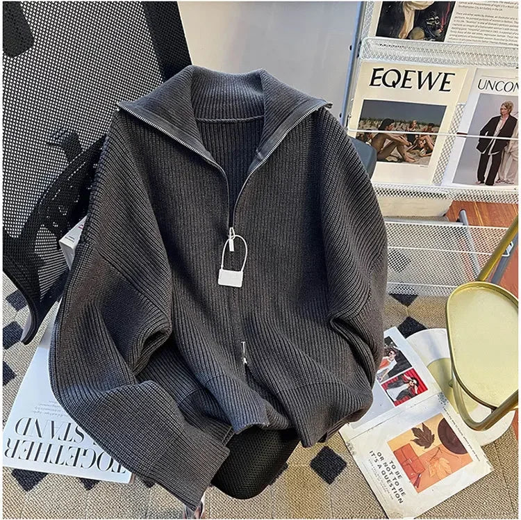 Cárdigan Hombre Punto Grueso - Chaqueta Cremallera Otoño Invierno Casual