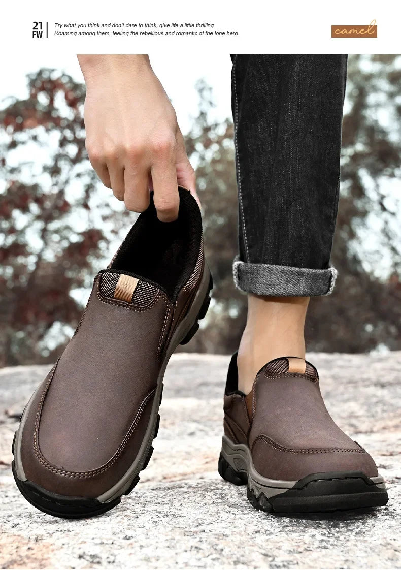 Zapatos Casuales Hombre Cuero - Mocasines Slip-On Antideslizantes