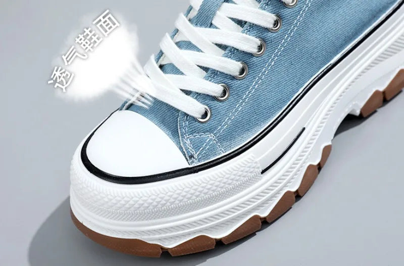 Zapatos Canvas Designer Mujer Verano - Sneakers Plataforma Alta Fashion
