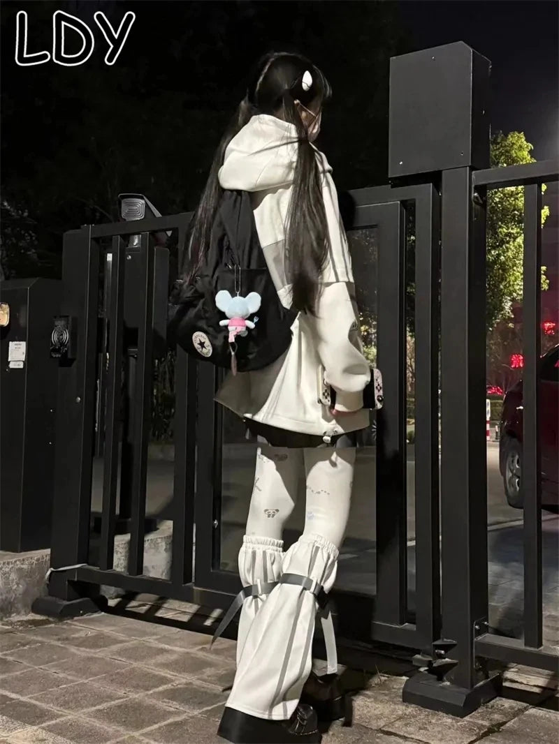 Sudadera Oversized Mujer Japonesa - Hoodie Y2K Vintage Zipper 2025