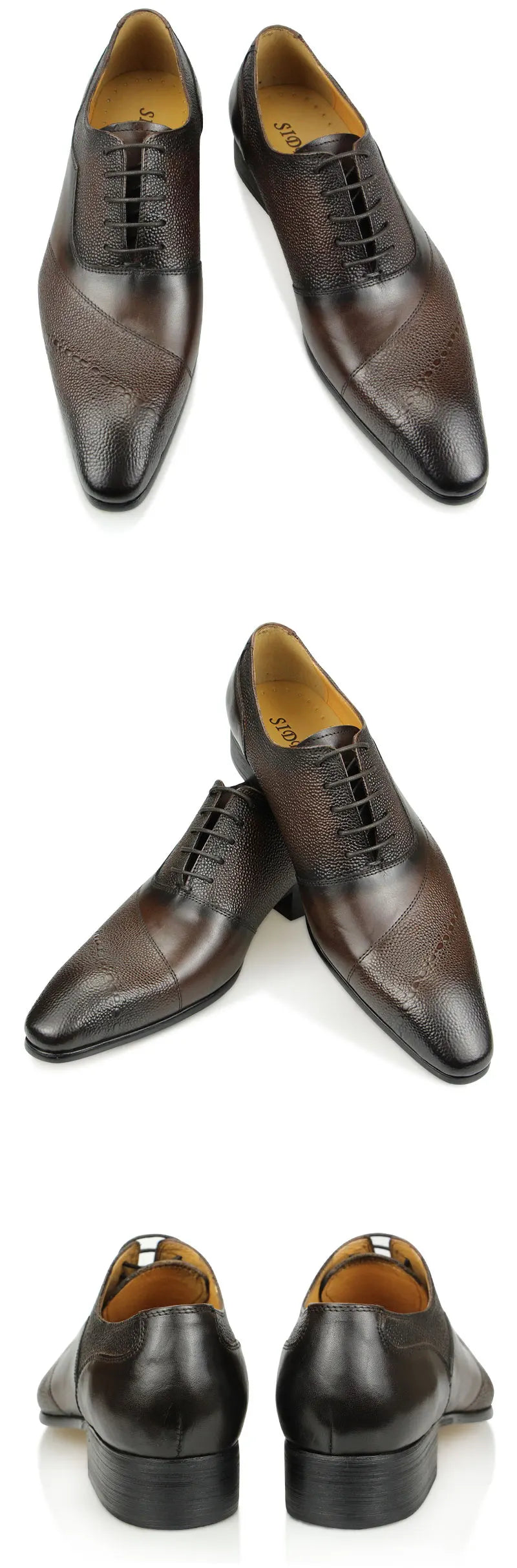 Zapatos Vestir Hombre Cuero Genuino - Oxford Formales Cap Toe Cómodos Clásicos Bota