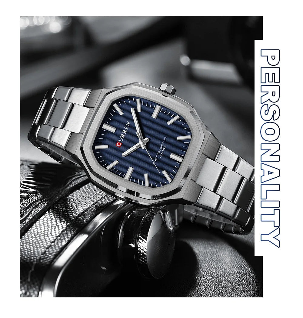 Reloj CURREN 8458 para Hombre - Cuarzo Business Resistente al Agua con Correa de Acero