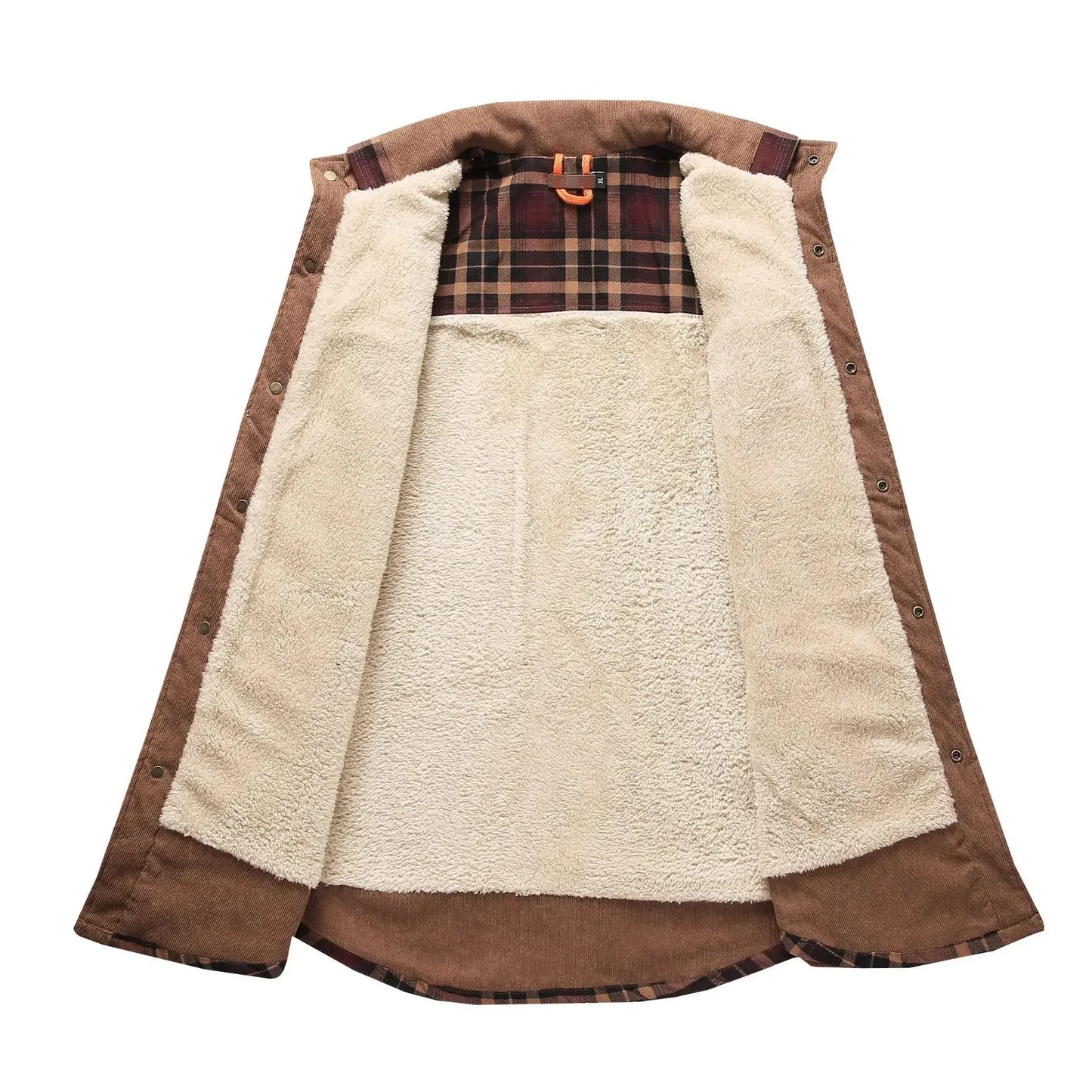 Camisa Hombre Cuadros Forro Polar Invierno - Europea Americana Casual Gruesa Algodón Chaqueta S-XXXXL