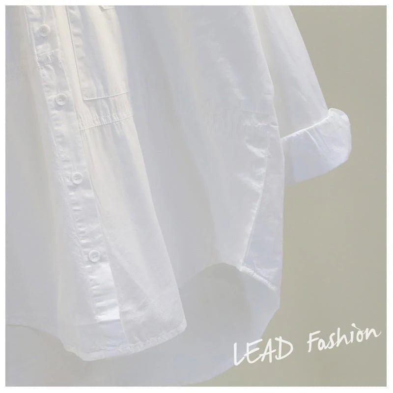 Camisa Mujer Primavera Coreana - Blusa Casual Bolsillos Color Sólido