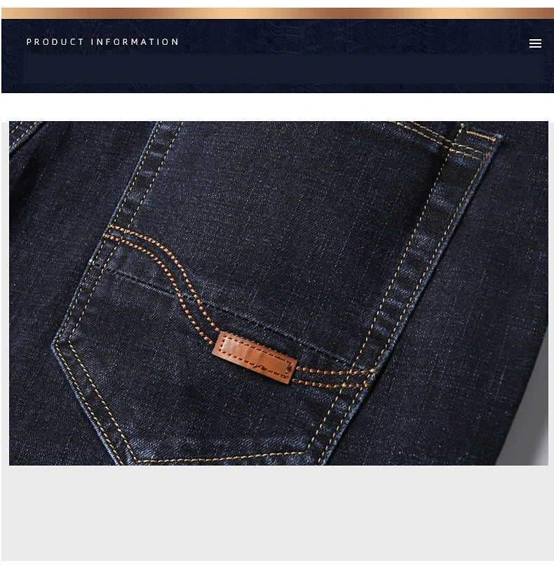 Vaqueros Hombre Business Stretch Slim - Jeans Casuales Clásicos Negro Azul