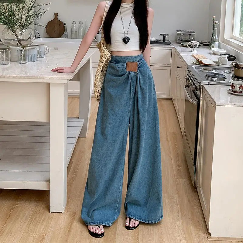 Jeans Mujer Pierna Ancha Americanos - Pantalón Holgado 2025