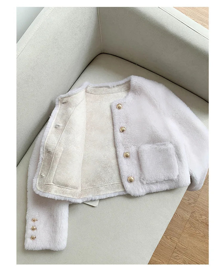 Chaqueta Piel Oveja Mujer Genuina - Chaqueta Shearling Cordero Invierno