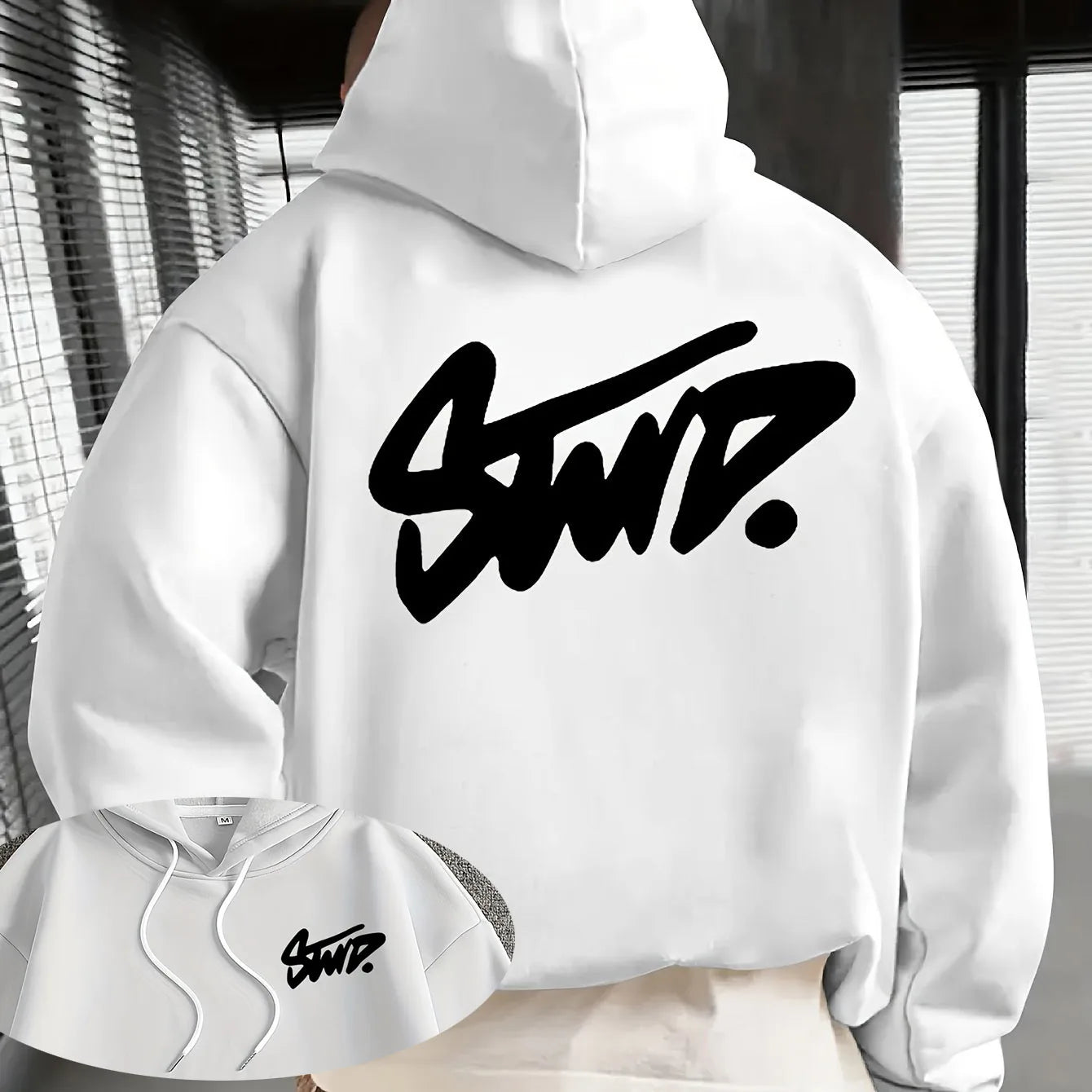 Sudadera Hombre STWD Graphic - Hoodie Negro Urbano Streetwear