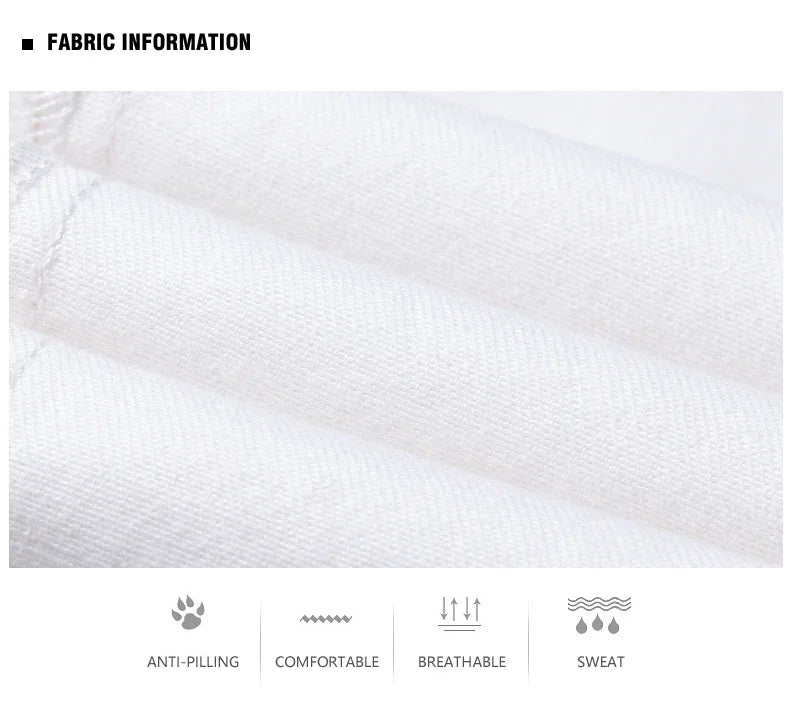 Vaqueros Blancos Hombre Slim Elásticos - Jeans Rectos Business Casual Alta Gama