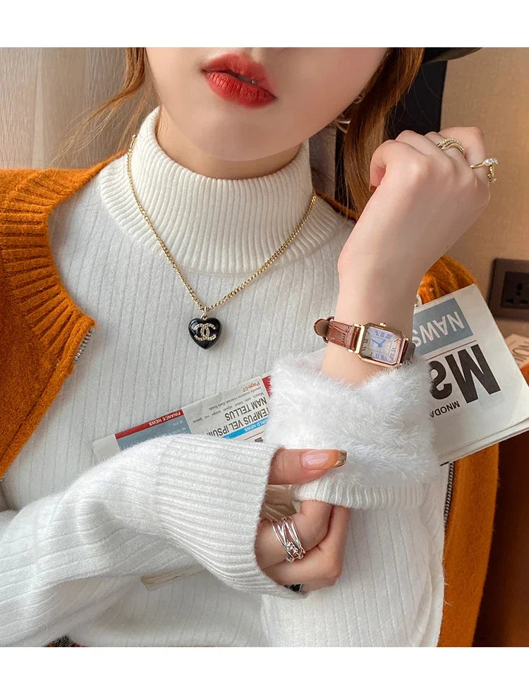 Suéter Mujer Térmico Forro Terciopelo - Jersey Cuello Alto Invierno