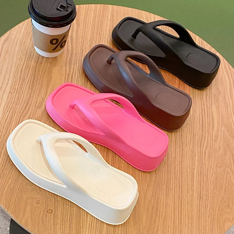 Chanclas Mujer Elegantes Transpirables - Sandalias Tacón Medio Outdoor Versátiles