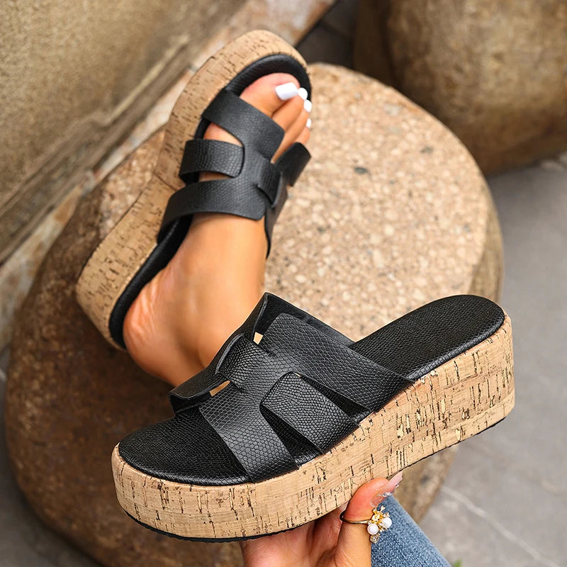 Sandalias Plataforma Mujer Verano 2025 - Cuñas Antideslizantes Playa