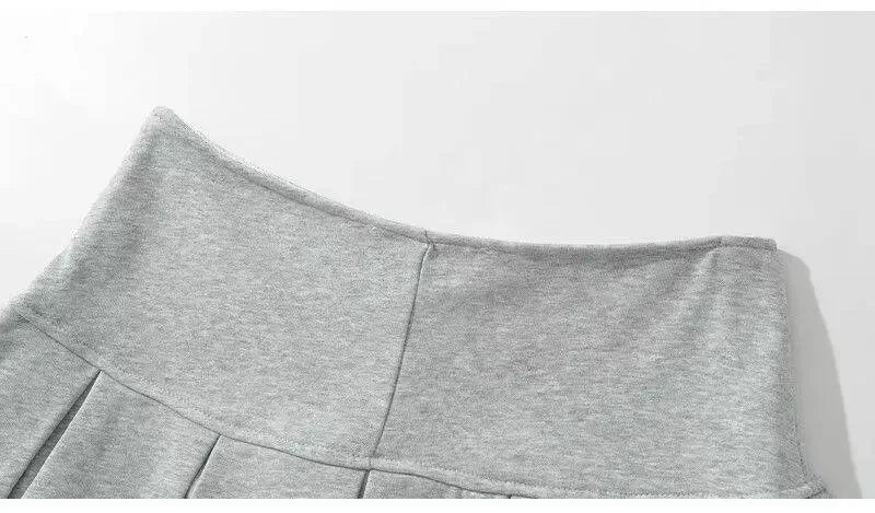 Falda Y2K Mini Mujer Plisada - Falda Cintura Baja Gris Vintage Sexy