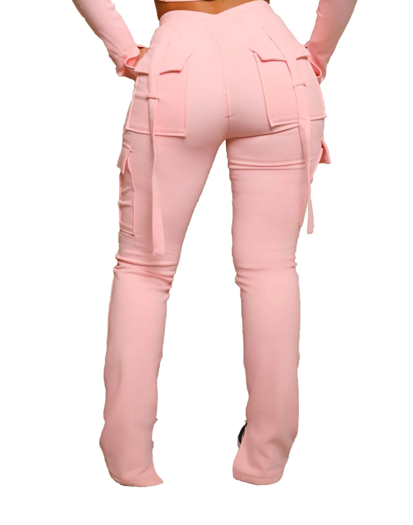 Pantalón Cargo Mujer Slim Fit - Pantalón Casual Cordón Botón