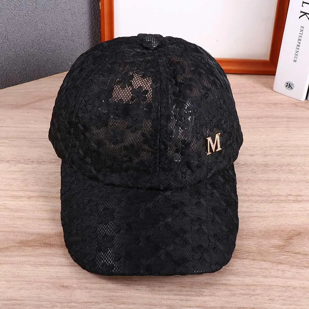 Gorra Baseball Mujer Flores - Cap Mesh Encaje Hip Hop Ajustable