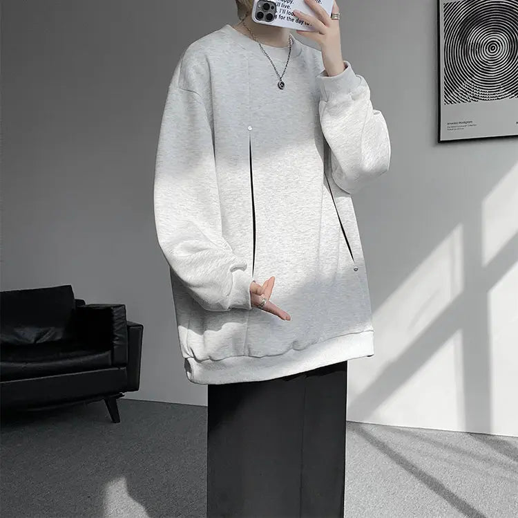 Sudadera Hombre Otoño Invierno - Hoodie Cuello Redondo Casual Outdoor