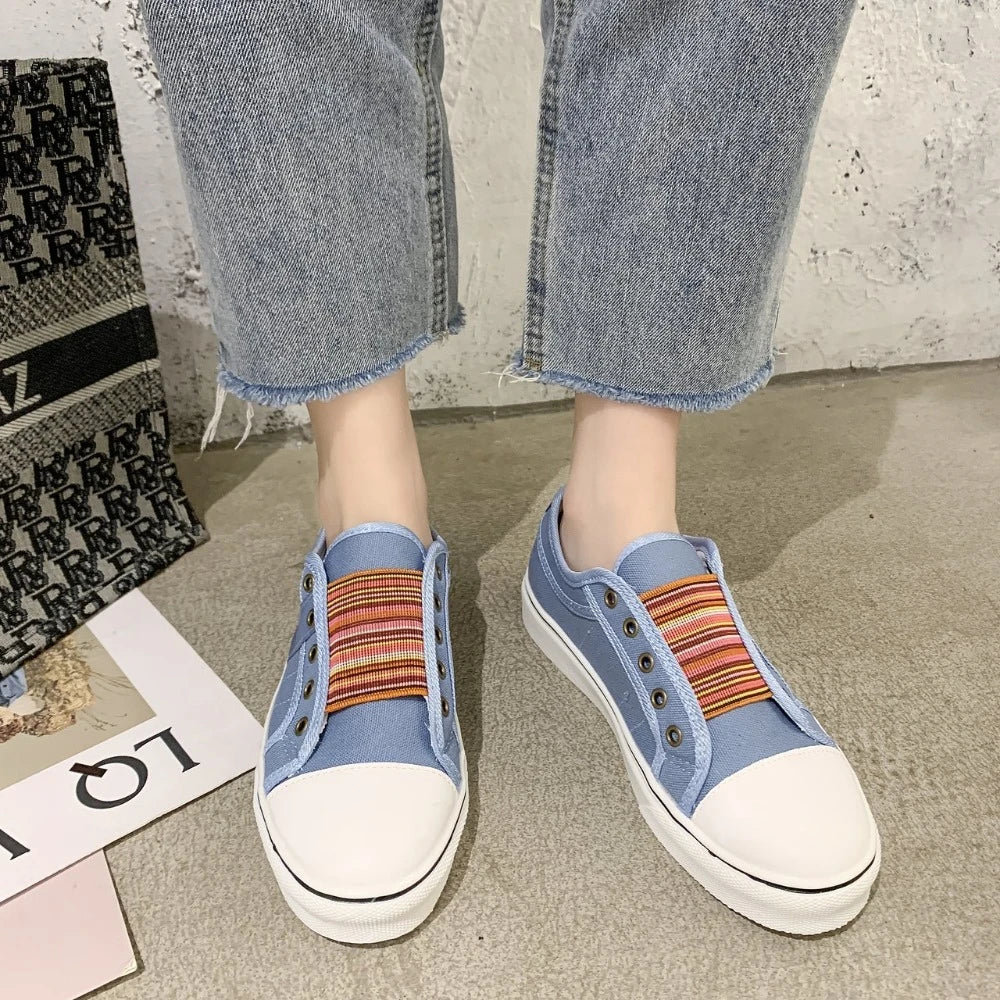Zapatos Canvas Fashion Mujer 2025 - Zapatillas Vulcanizadas Planas Primavera Otoño