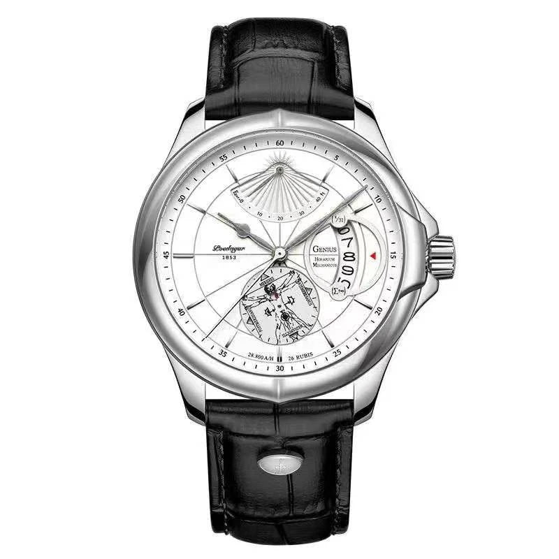 Reloj POEDAGAR Luxury para Hombre - Cuarzo Business Cuero Calendario Resistente al Agua