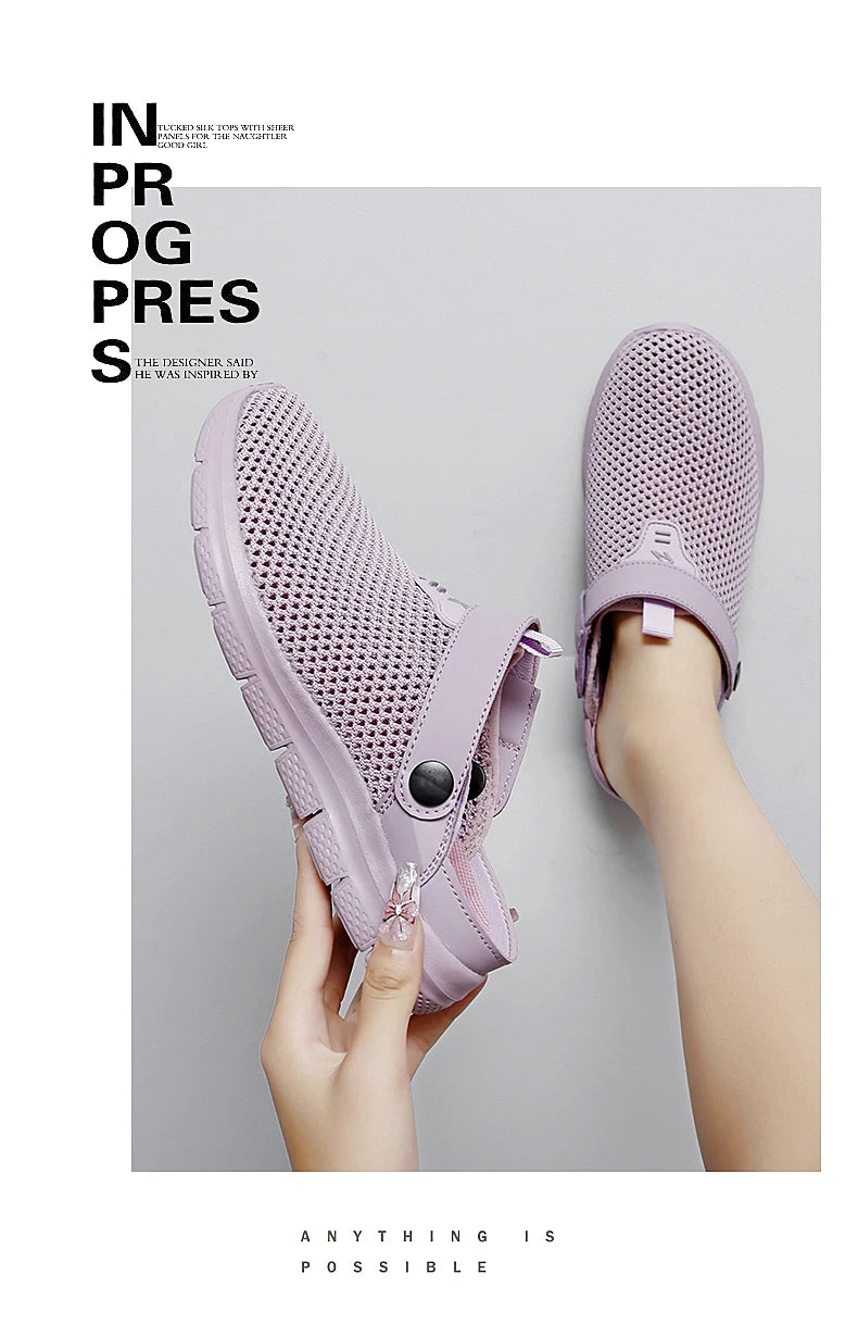 Sandalias Playa Mujer Transpirables - Zuecos Jardín Aqua Trekking Talla Grande