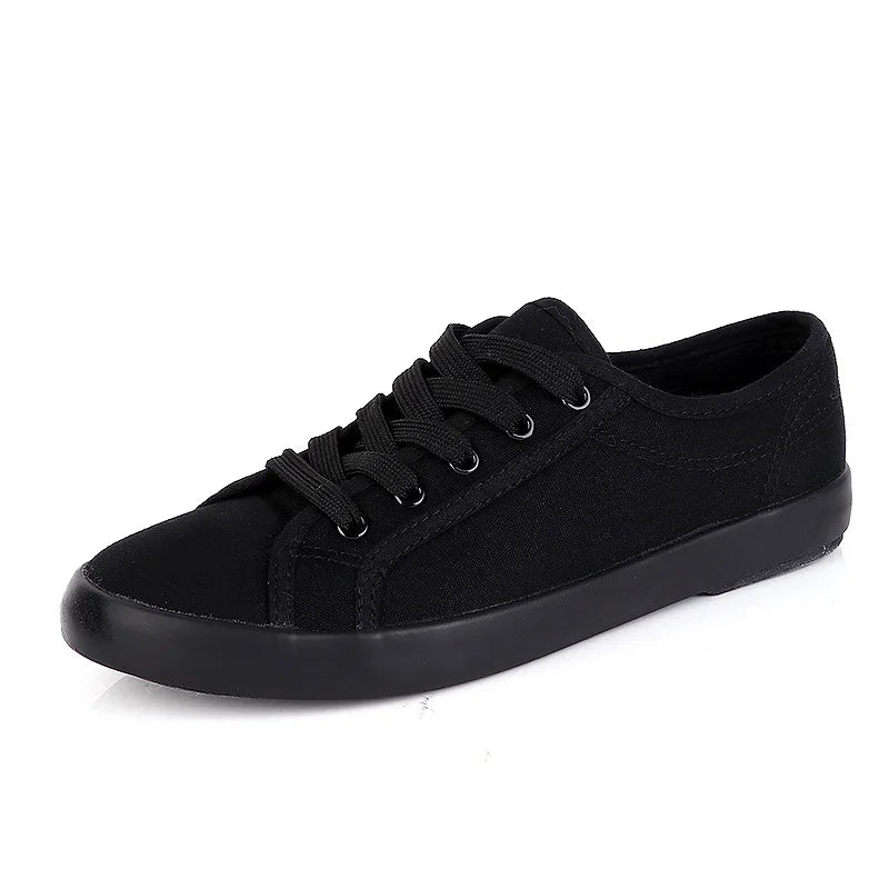 Zapatos Canvas Low Top Mujer Blancos - Zapatillas Transpirables Estudiantes Pareja
