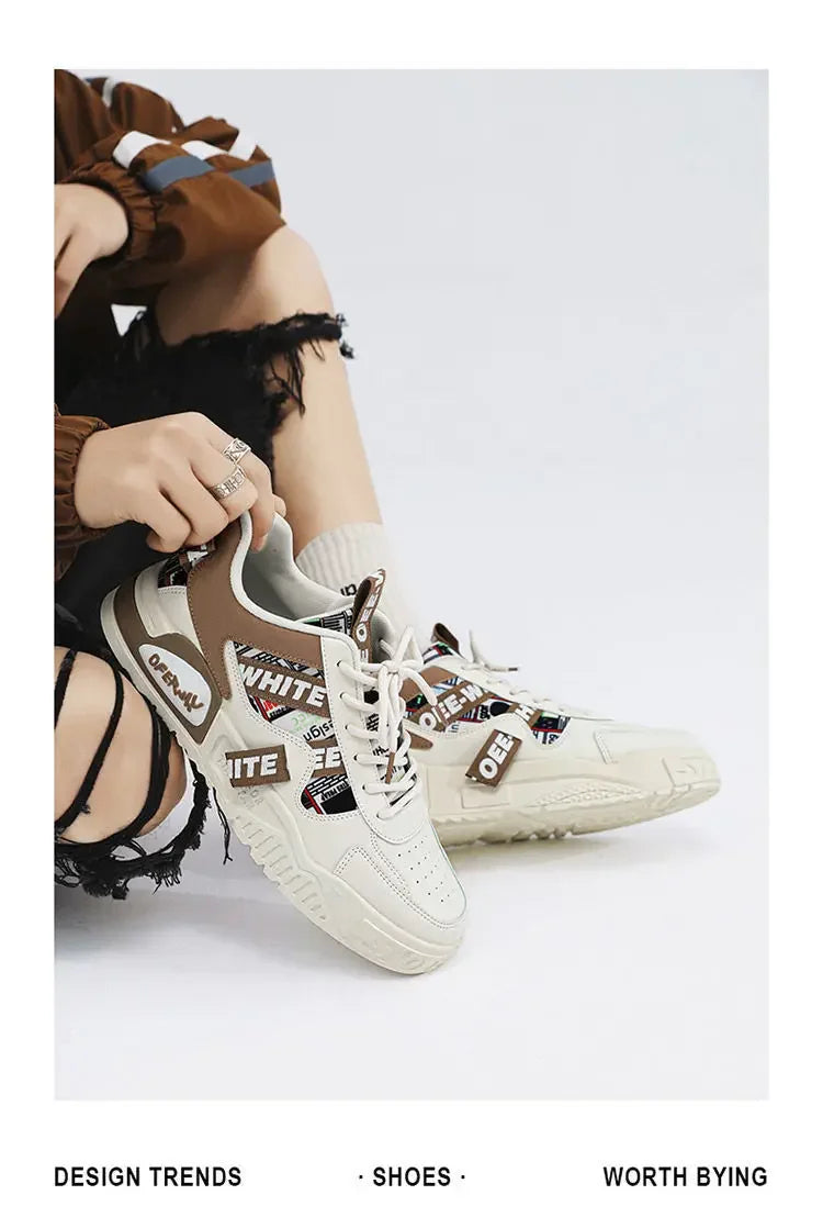 Zapatillas Cuero Hombre Casual - Skateboard Running Deportivas Plataforma