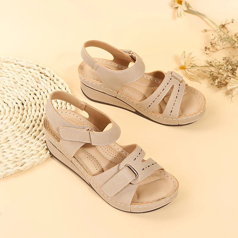 Sandalias Cuña Mujer Verano - Zapatos Plataforma Suela Suave Elegantes Tendencia