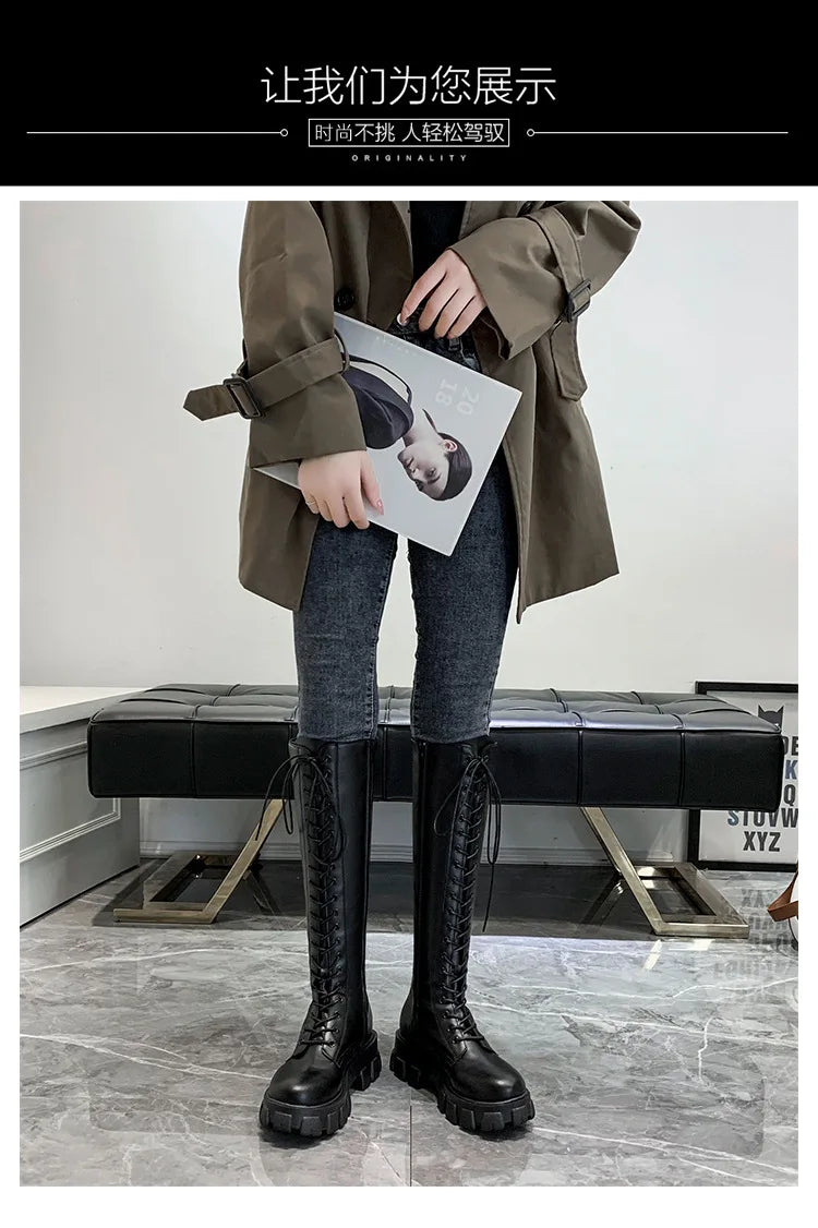 Botas Altas Mujer 2025 Nuevas - Fashion Casual Antideslizantes Plataforma