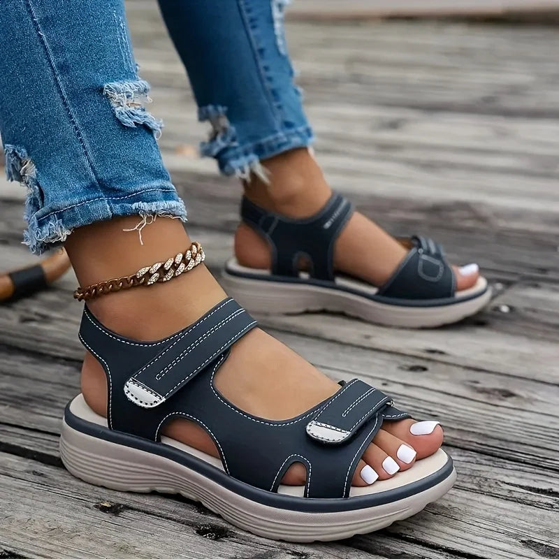 Sandalias Cuña Mujer Verano 2025 - Zapatos Playa Plataforma Antideslizantes Talla Grande