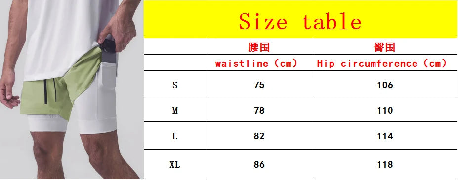 Shorts Deportivos Hombre Doble Capa - Pantalones Baloncesto Secado Rápido