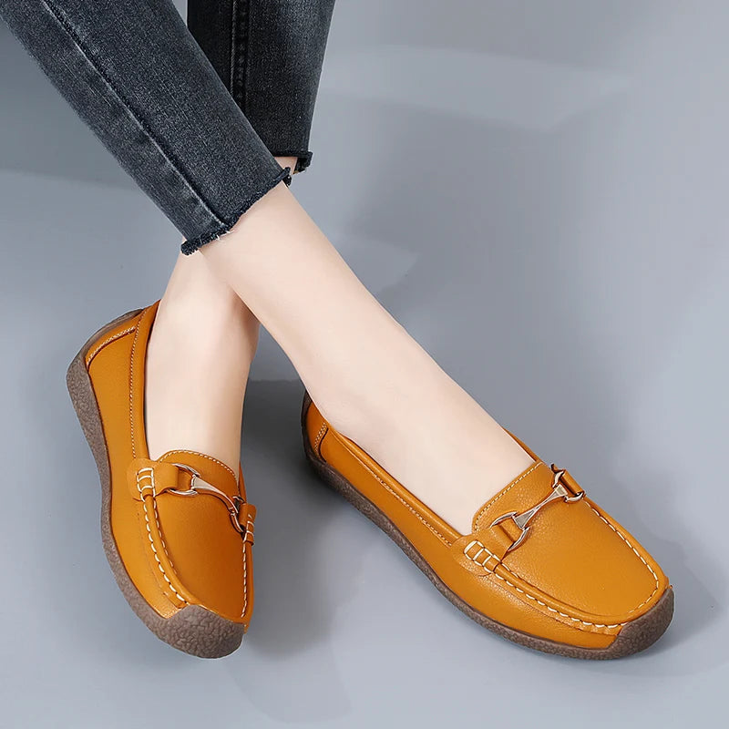 Zapatos Piel Mujer Moccasins - Loafers Designer Slip-On Planos Talla Grande