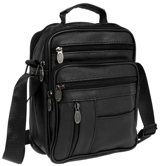Bolso Hombro Cuero Hombre Pequeño - Mochila Crossbody Correas Ajustables PU Pecho Daypack